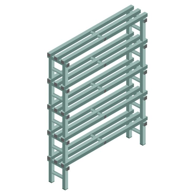 Kunststof stelling REA Euro Design 1650x1200x300 mm (hxbxd) 5 niveaus