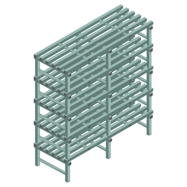 Kunststof stelling REA Euro Design 1650x1500x600 mm (hxbxd) 5 niveaus