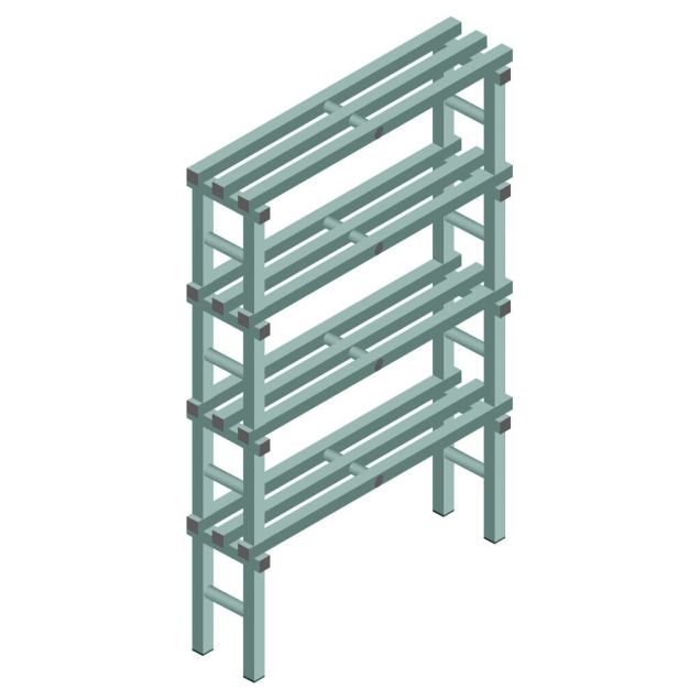 Kunststof stelling REA Euro Design 1750x1000x300 mm (hxbxd) 4 niveaus