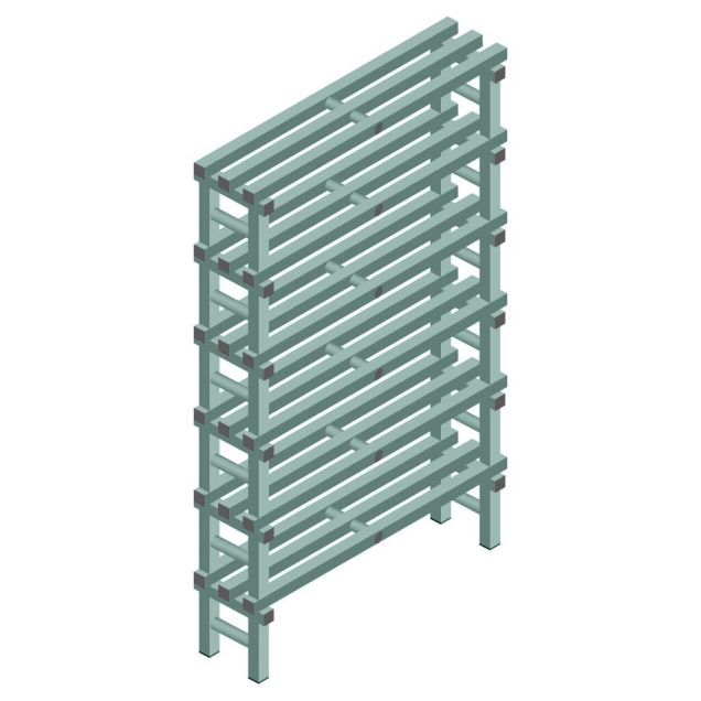 Kunststof stelling REA Euro Design 1750x1000x300 mm (hxbxd) 6 niveaus