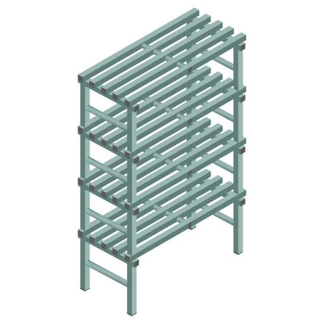 Kunststof stelling REA Euro Design 1750x1000x500 mm (hxbxd) 4 niveaus
