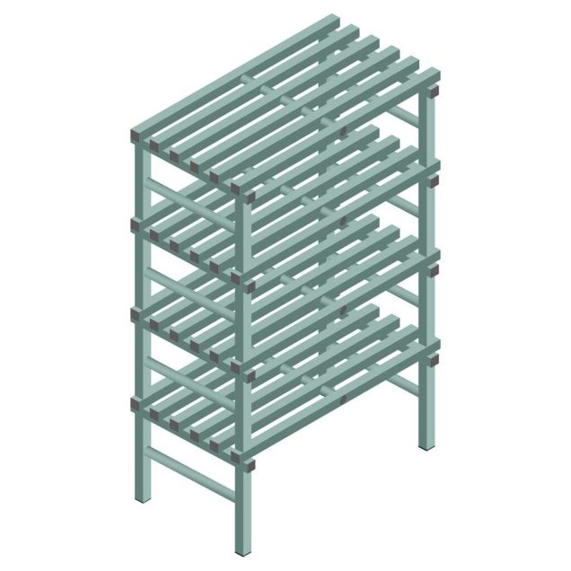 Kunststof stelling REA Euro Design 1750x1000x600 mm (hxbxd) 4 niveaus