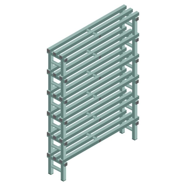 Kunststof stelling REA Euro Design 1750x1200x300 mm (hxbxd) 6 niveaus
