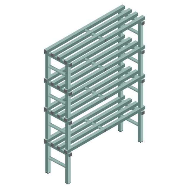 Kunststof stelling REA Euro Design 1750x1200x400 mm (hxbxd) 4 niveaus