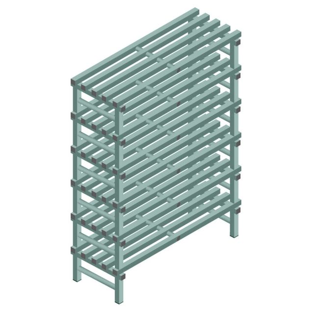 Kunststof stelling REA Euro Design 1750x1200x500 mm (hxbxd) 6 niveaus
