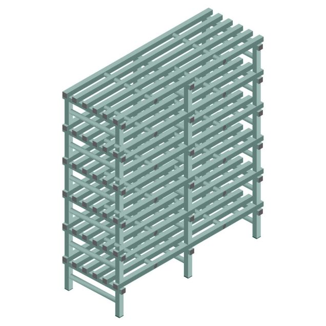 Kunststof stelling REA Euro Design 1750x1500x600 mm (hxbxd) 6 niveaus