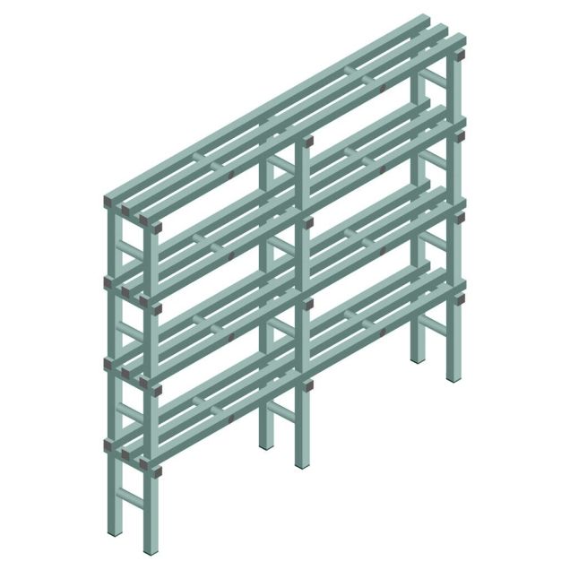 Kunststof stelling REA Euro Design 1750x1800x300 mm (hxbxd) 4 niveaus
