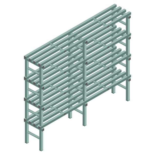 Kunststof stelling REA Euro Design 1750x2000x400 mm (hxbxd) 4 niveaus