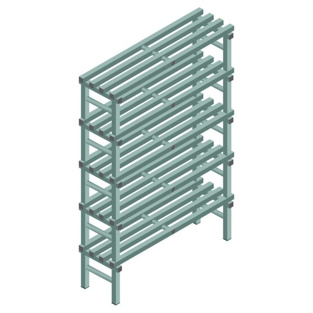 Kunststof stelling REA Euro Design 1850x1200x400 mm (hxbxd) 5 niveaus