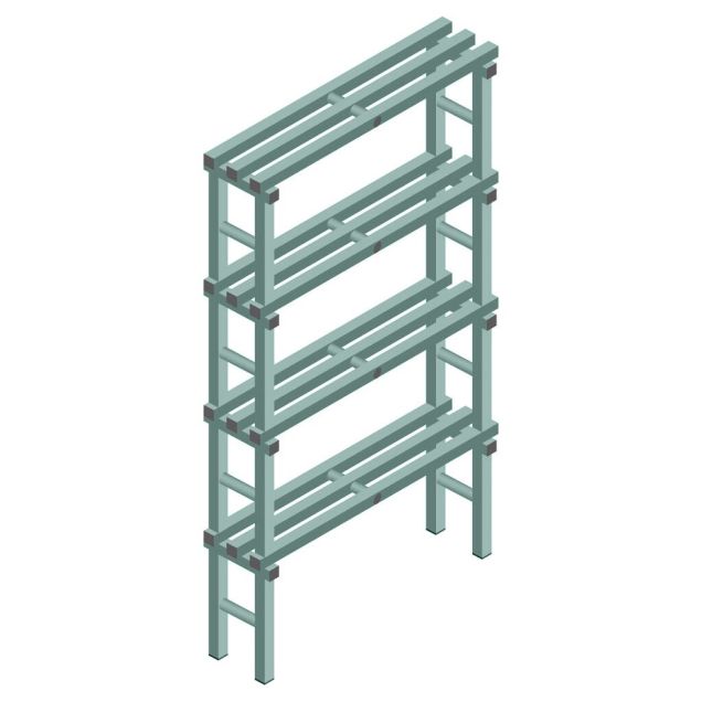 Kunststof stelling REA Euro Design 1900x1000x300 mm (hxbxd) 4 niveaus