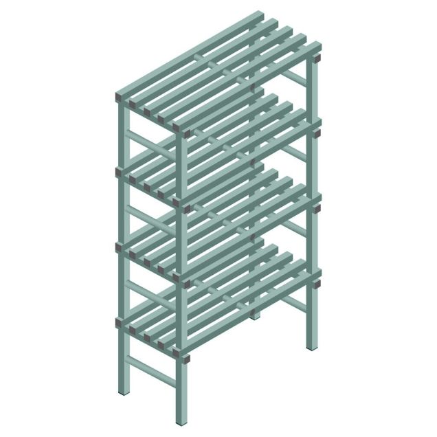 Kunststof stelling REA Euro Design 1900x1000x500 mm (hxbxd) 4 niveaus
