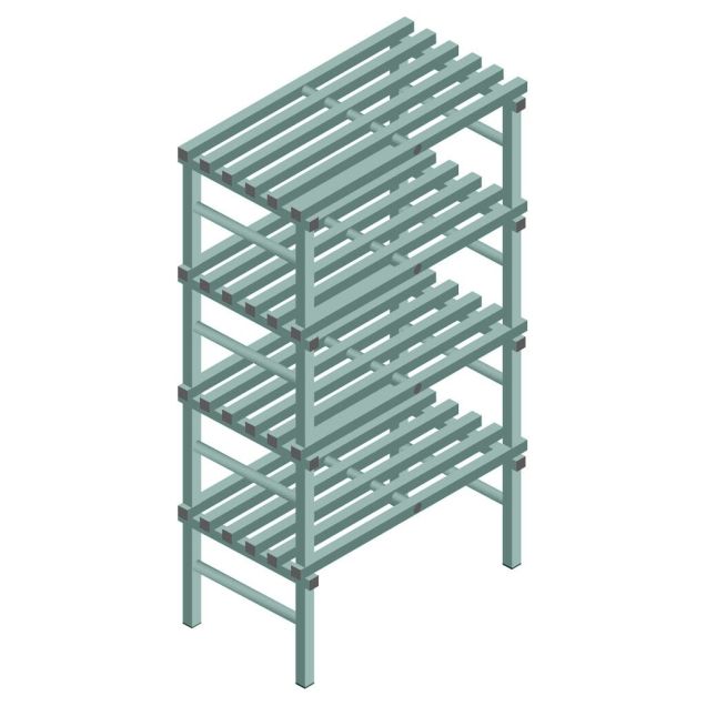 Kunststof stelling REA Euro Design 1900x1000x600 mm (hxbxd) 4 niveaus