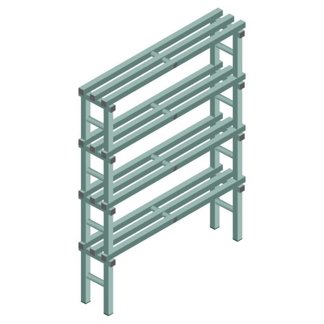 Kunststof stelling REA Euro Design 1900x1200x300 mm (hxbxd) 4 niveaus