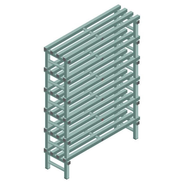 Kunststof stelling REA Euro Design 2000x1200x400 mm (hxbxd) 6 niveaus