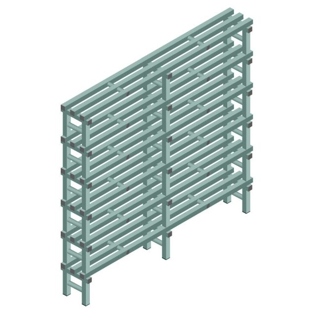 Kunststof stelling REA Euro Design 2000x1800x300 mm (hxbxd) 6 niveaus