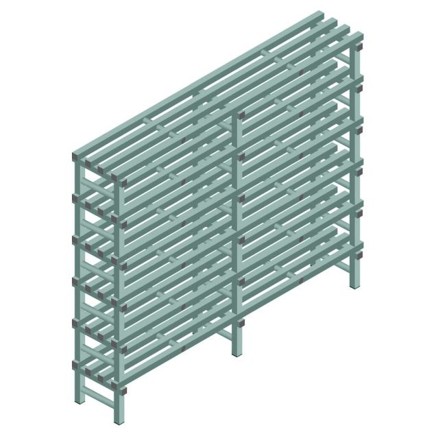 Kunststof stelling REA Euro Design 2000x2000x400 mm (hxbxd) 6 niveaus