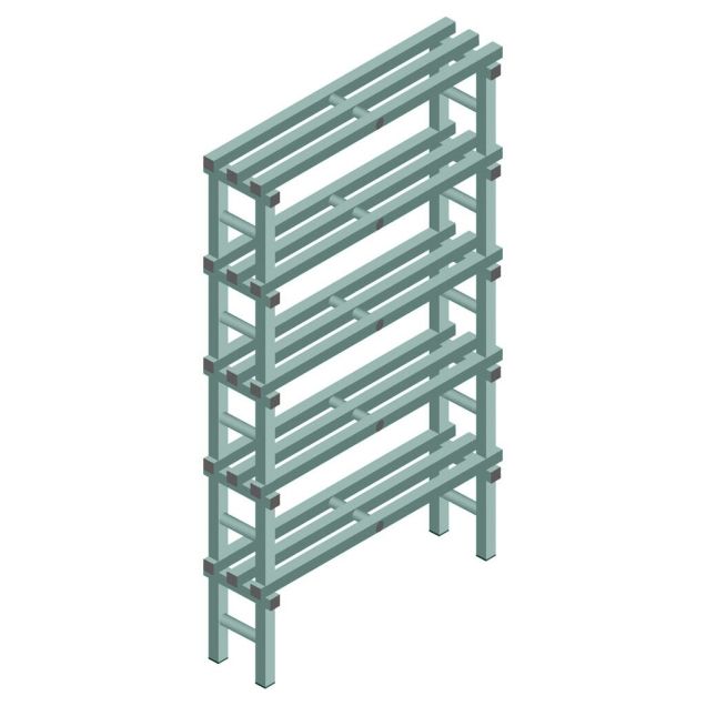 Kunststof stelling REA Euro Design 2050x1000x300 mm (hxbxd) 5 niveaus