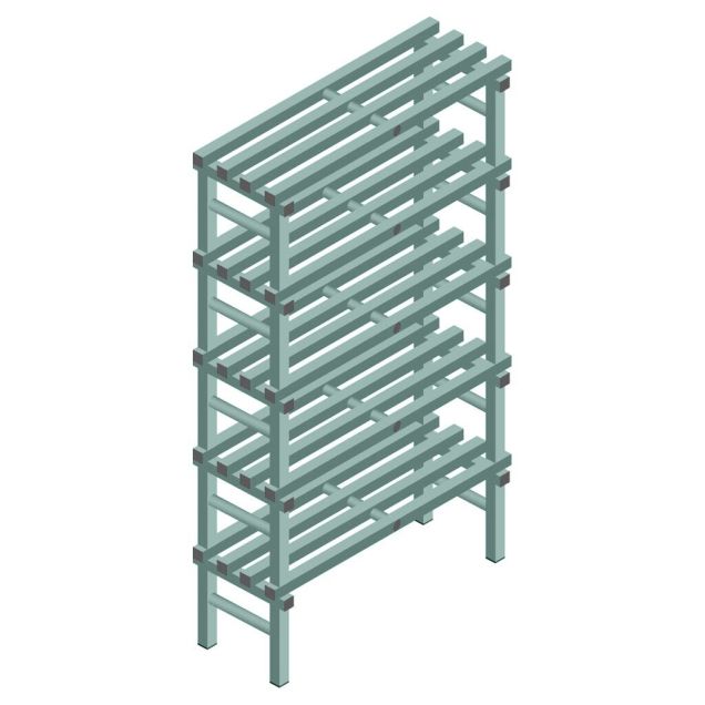 Kunststof stelling REA Euro Design 2050x1000x400 mm (hxbxd) 5 niveaus