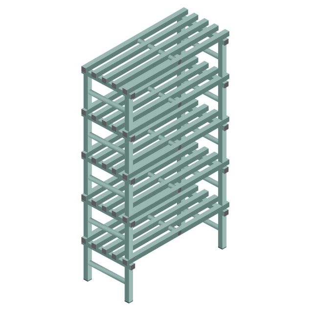 Kunststof stelling REA Euro Design 2050x1000x500 mm (hxbxd) 5 niveaus
