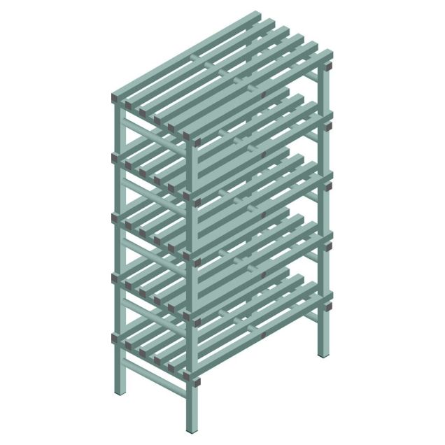 Kunststof stelling REA Euro Design 2050x1000x600 mm (hxbxd) 5 niveaus