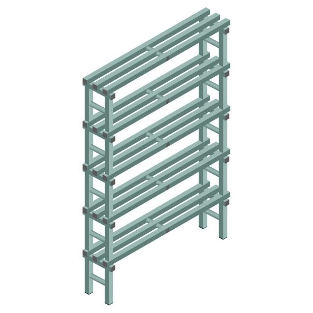 Kunststof stelling REA Euro Design 2050x1200x300 mm (hxbxd) 5 niveaus