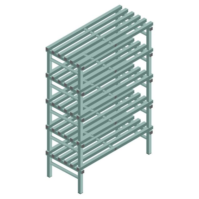 Kunststof stelling REA Euro Design 2050x1200x600 mm (hxbxd) 5 niveaus