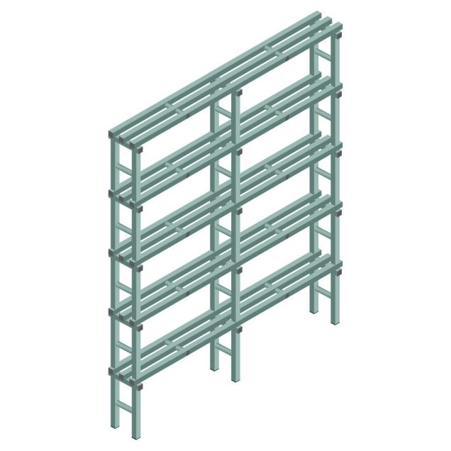 Kunststof stelling REA Euro Design 2050x1500x300 mm (hxbxd) 5 niveaus