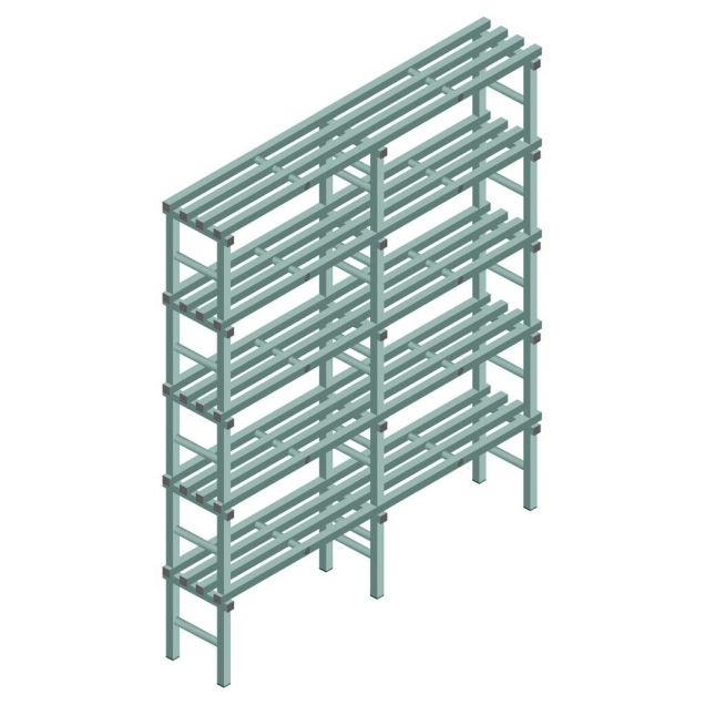 Kunststof stelling REA Euro Design 2050x1500x400 mm (hxbxd) 5 niveaus