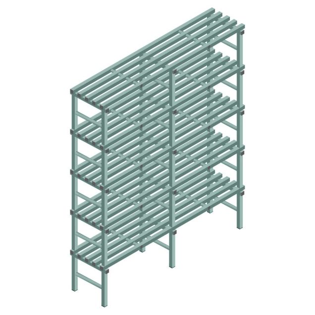 Kunststof stelling REA Euro Design 2050x1500x500 mm (hxbxd) 5 niveaus