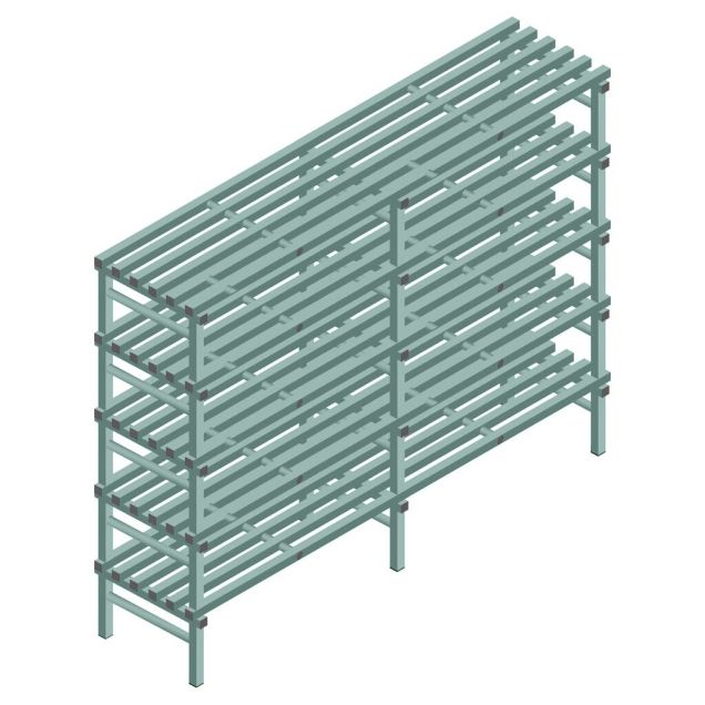 Kunststof stelling REA Euro Design 2050x1800x600 mm (hxbxd) 5 niveaus