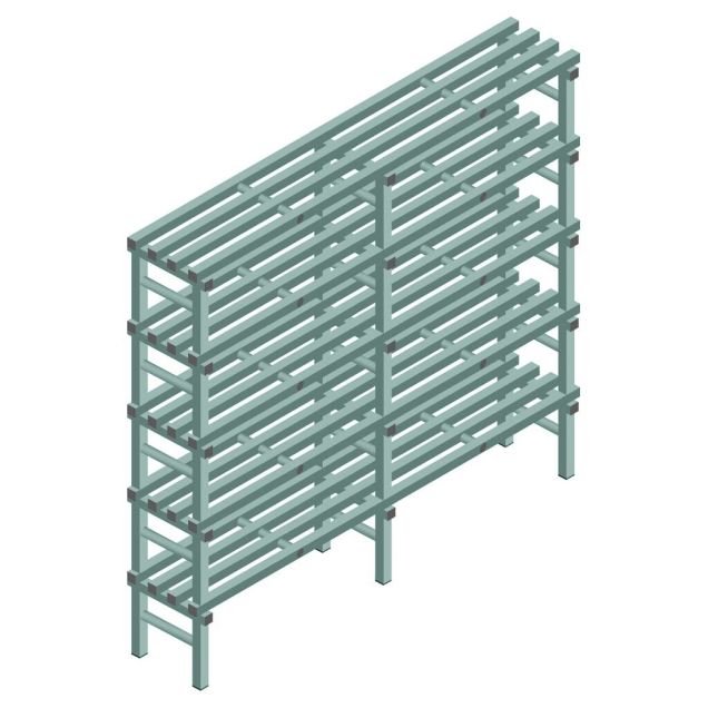 Kunststof stelling REA Euro Design 2050x2000x400 mm (hxbxd) 5 niveaus