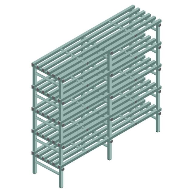 Kunststof stelling REA Euro Design 2050x2000x600 mm (hxbxd) 5 niveaus