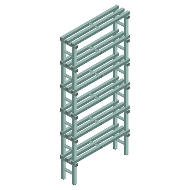 Kunststof stelling REA Euro Design 2250x1000x300 mm (hxbxd) 6 niveaus