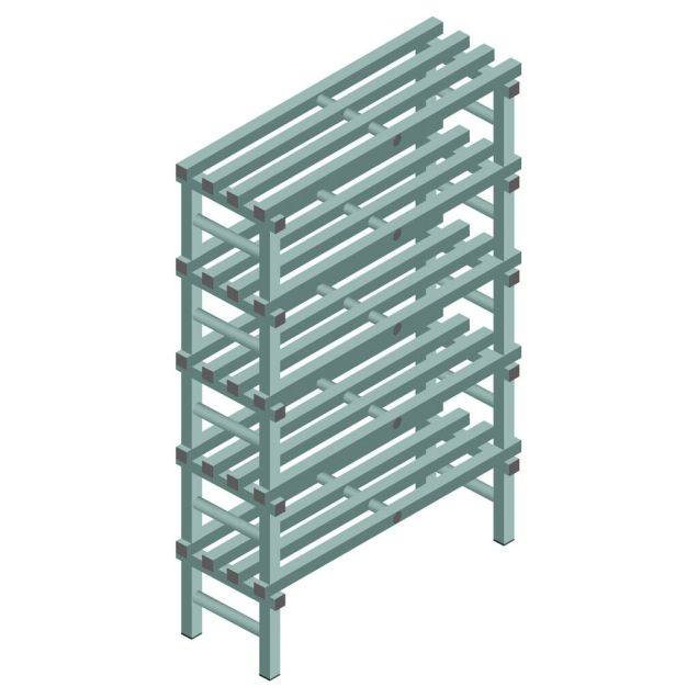 Kunststof stelling REA Euro Design 2250x1000x400 mm (hxbxd) 5 niveaus
