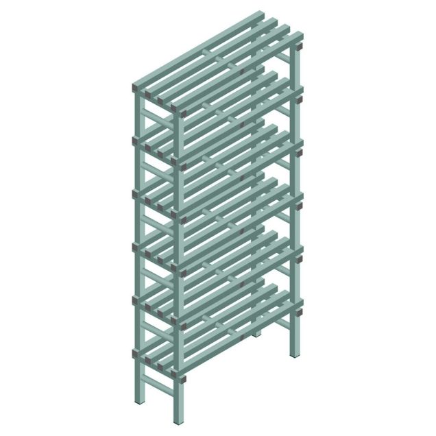 Kunststof stelling REA Euro Design 2250x1000x400 mm (hxbxd) 6 niveaus