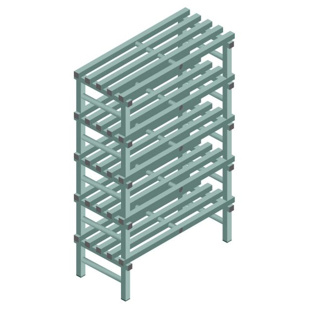 Kunststof stelling REA Euro Design 2250x1000x500 mm (hxbxd) 5 niveaus
