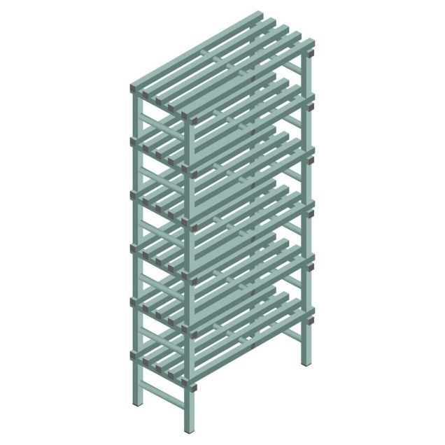Kunststof stelling REA Euro Design 2250x1000x500 mm (hxbxd) 6 niveaus