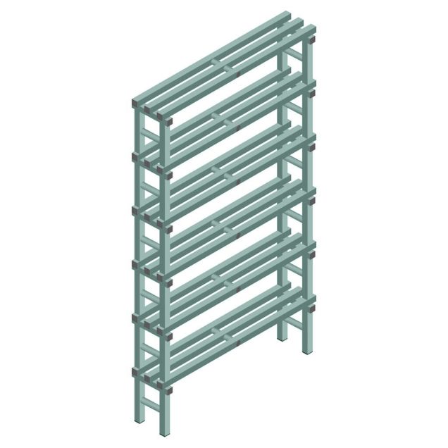 Kunststof stelling REA Euro Design 2250x1200x300 mm (hxbxd) 6 niveaus
