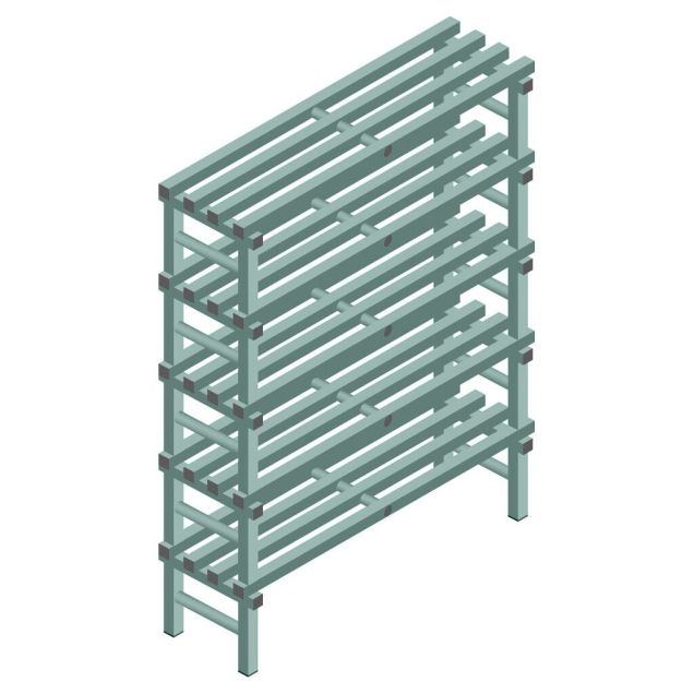 Kunststof stelling REA Euro Design 2250x1200x400 mm (hxbxd) 5 niveaus