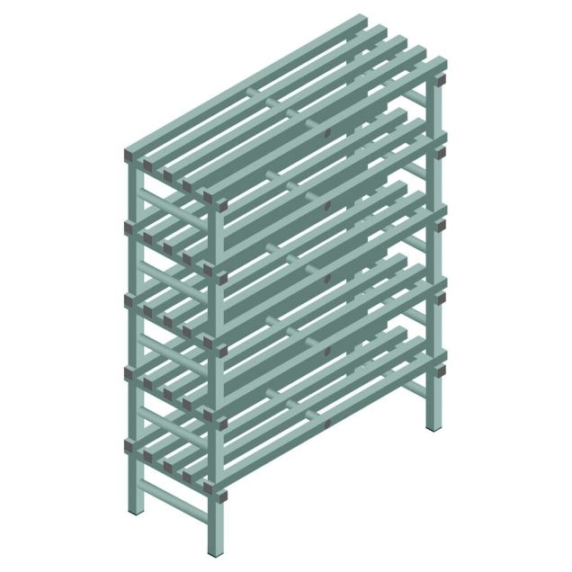 Kunststof stelling REA Euro Design 2250x1200x500 mm (hxbxd) 5 niveaus