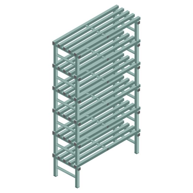 Kunststof stelling REA Euro Design 2250x1200x500 mm (hxbxd) 6 niveaus