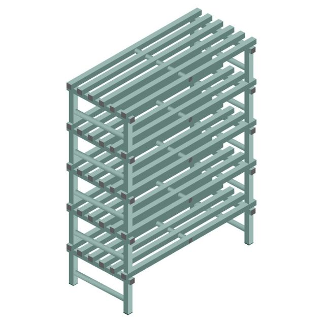 Kunststof stelling REA Euro Design 2250x1200x600 mm (hxbxd) 5 niveaus