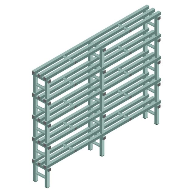 Kunststof stelling REA Euro Design 2250x2000x300 mm (hxbxd) 5 niveaus