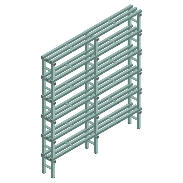 Kunststof stelling REA Euro Design 2250x2000x300 mm (hxbxd) 6 niveaus