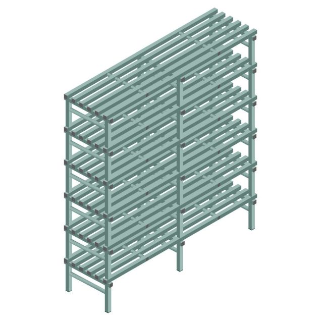 Kunststof stelling REA Euro Design 2250x2000x600 mm (hxbxd) 6 niveaus
