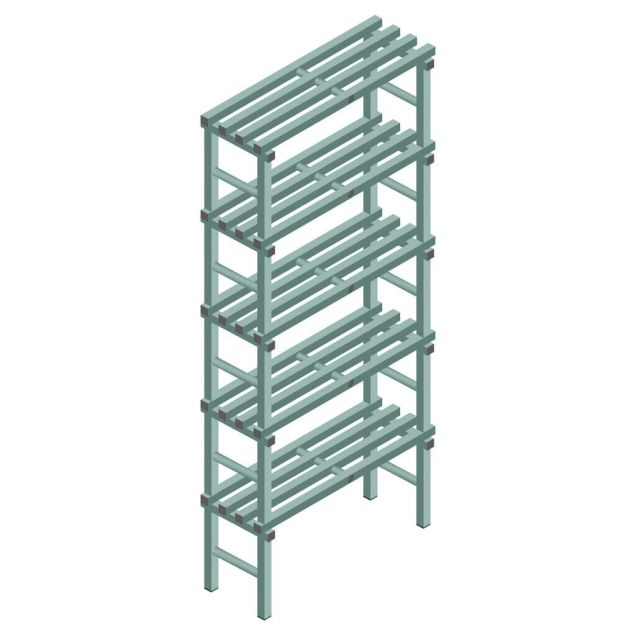 Kunststof stelling REA Euro Design 2450x1200x400 mm (hxbxd) 5 niveaus