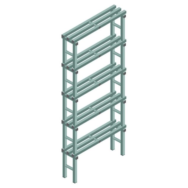 Kunststof stelling REA Euro Design 2450x1500x300 mm (hxbxd) 5 niveaus
