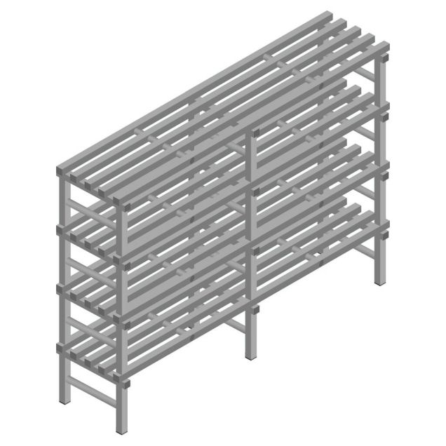 Kunststof stelling REA Euro Grey 1450x1800x500 mm (hxbxd) 4 niveaus