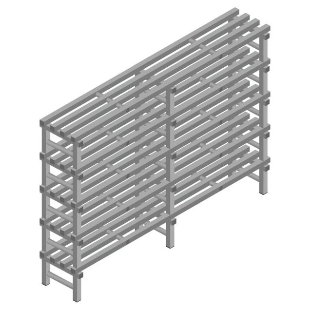 Kunststof stelling REA Euro Grey 1450x2000x400 mm (hxbxd) 5 niveaus