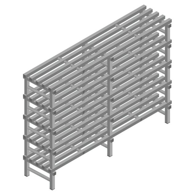 Kunststof stelling REA Euro Grey 1450x2000x500 mm (hxbxd) 5 niveaus